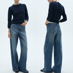 Mango Blue Wide Leg Jeans